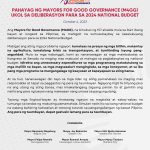 Pahayag ng Mayors for good governance (M4GG) ukol sa deliberasyon para sa 2024 national budget