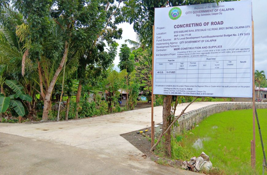 Concreting of Road at Sitio Kabilang Suha, Sitio Dalig 1 & 2. Brgy. Batino