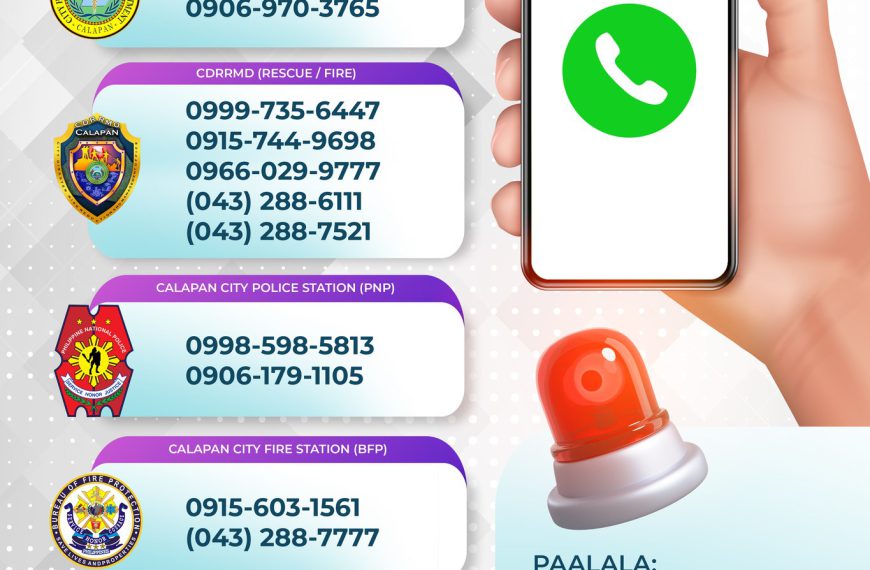 Updated Calapan City Emergency Hotline Numbers