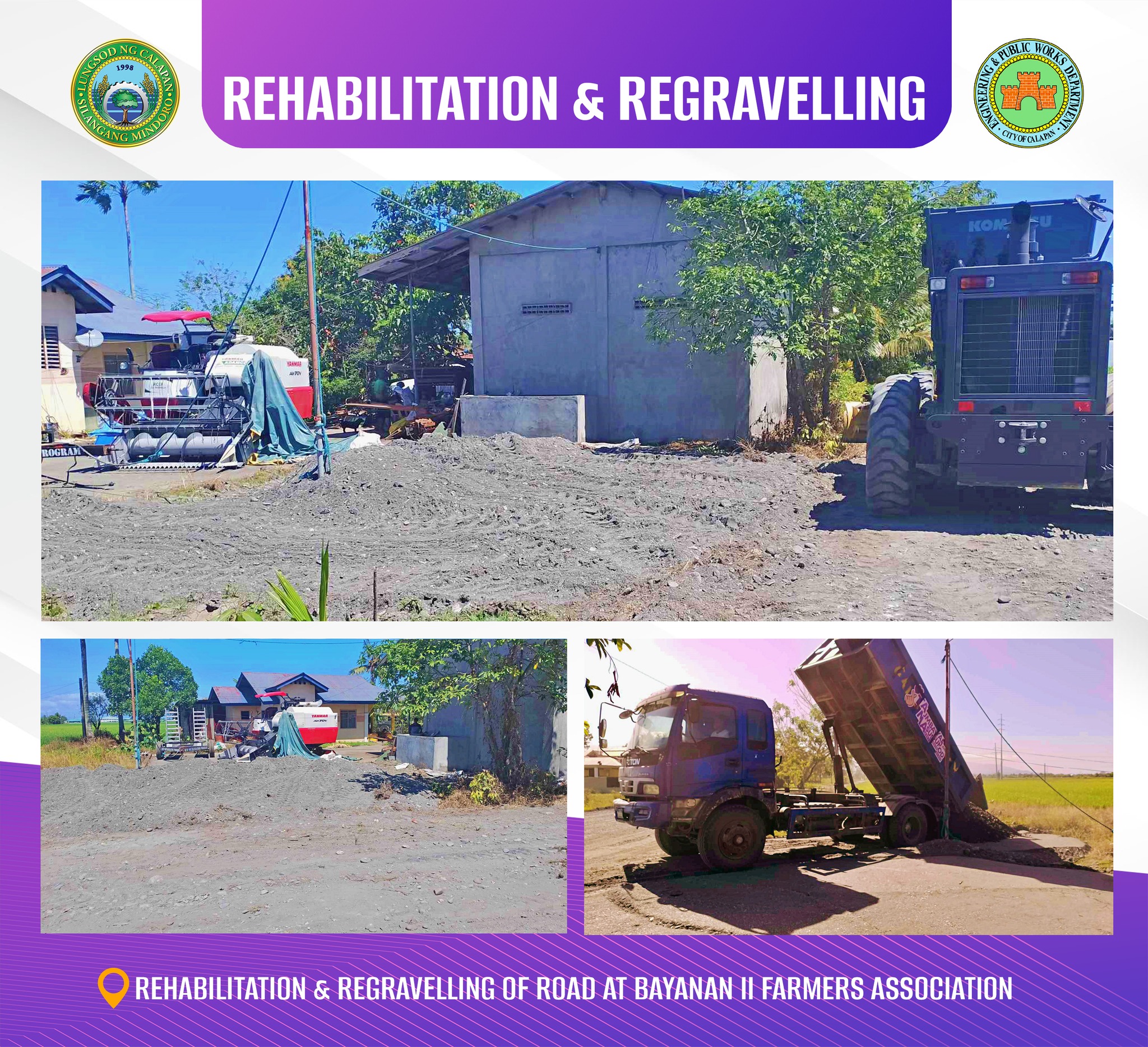 Rehabilitation and regravelling of roads