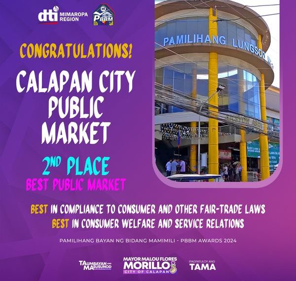 Pamilihang Lungsod ng Calapan na kinilalang 2nd Place na Best Public Market sa PBBM Awards 2024