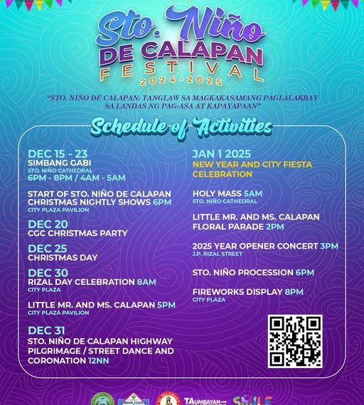 STO. NINO DE CALAPAN FESTIVAL 2024-2025 SCHEDULE OF ACTIVITIES