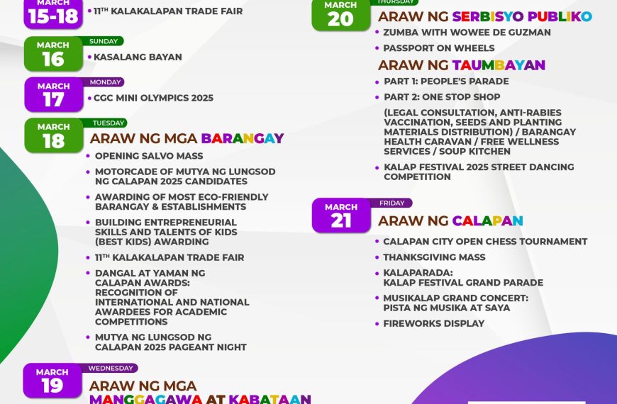 KALAP FESTIVAL 2025 – a grand celebration of Calapan’s 27th Cityhood Anniversary!